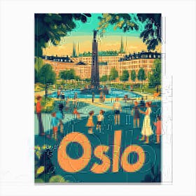 Aihrgdesign A 1970s Inspired Travel Poster For Oslo 3 Canvas Print