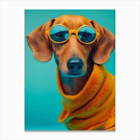 Dachshund In Sunglasses, pet portrait, dog portraits, animal portraits, artistic pet portraits, dog portrait painting, pet portrait painting, pet portraits from photos, etsypet portraits, watercolor pet portrait, watercolour pet portraits, pet photo portraits, watercolor portraits of pets, royal pet portraits, pet portraits on canvas, pet canvas art, etsy dog portraits, dog portraits funny, renaissance pet portraits, regal pawtraits, funny dog portraits, custom pet art, custom pet, portrait of my dog, custom pet portrait canvas, crown and paw pet portraits, painting of your pet, renaissance dog painting, west willow pet portraits, hand painted dog portraits, ai pet portrait, Canvas Print
