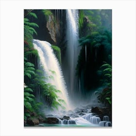 Cunca Wulang Waterfall, Indonesia Peaceful Oil Art  (1) Canvas Print