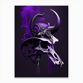 Animal Skull Purple Stream 1 Punk Canvas Print
