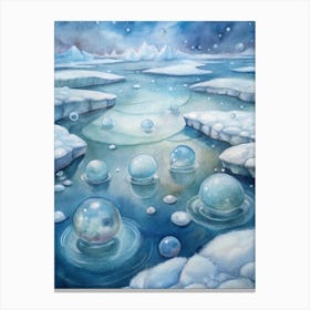 Bubbles In The Ice Canvas Print