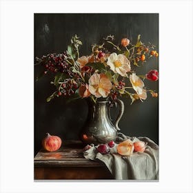 Autumn Flowers In A Vase Canvas Print