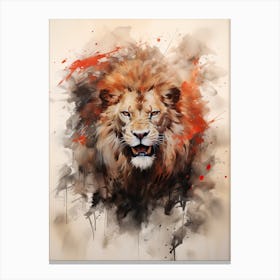 Lion Art Painting Chinese Brush Painting Style 1 Canvas Print