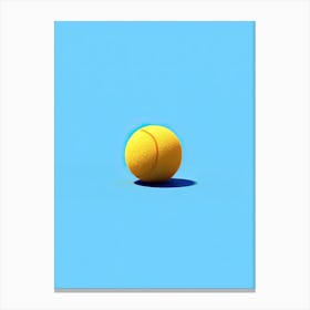 Tennis Ball On Blue Background Canvas Print
