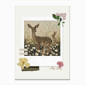 Scrapbook Deer And Rabbits Fairycore Painting 4 Canvas Print
