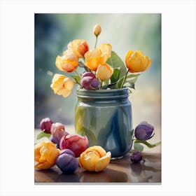 Tulips In A Vase Canvas Print