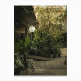 Courtyard Of A Cafe Canvas Print