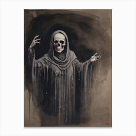 Dance With Death Skeleton Painting (16) Canvas Print