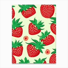 Strawberry Repeat Pattern, Fruit, Comic 2 Canvas Print