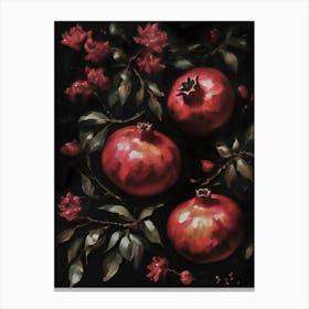 Persephone's Pomegranates Dark Cottagecore Moody Vintage Art Prints | Dark Academia Library Aesthetic for Feature Witchy Altar Wall Canvas Print