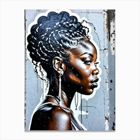 Graffiti Mural Of Beautiful Black Woman 311 Canvas Print