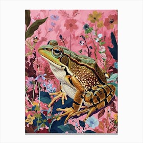 Floral Animal Painting Frog 1 Canvas Print