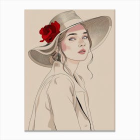 Girl In A Hat 2 Canvas Print