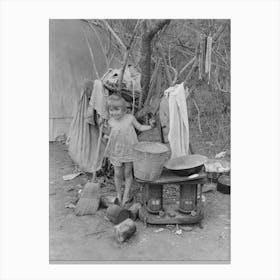 Outdoor Stove, Washstand And Other Household Equipment Of White Migrant Family Near Harlingen, Texas By Russell Canvas Print