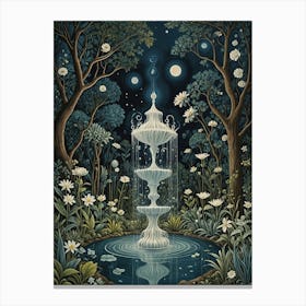 Enchanted Night Fountain Canvas Print