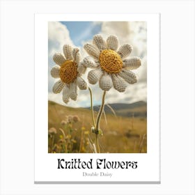 Knitted Flowers Double Daisy 2 Canvas Print