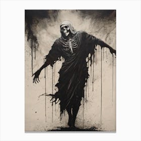 Dance With Death Skeleton Painting (77) Canvas Print