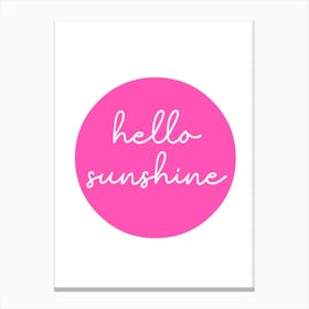 Hello Sunshine Pink Circle Sun Canvas Print