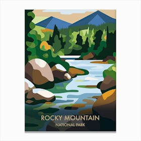 Rocky Mountain National Park Travel Poster Matisse Style 8 Canvas Print