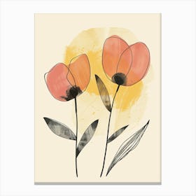 Maastricht Flower Market Boho Minimalist Style Canvas Print