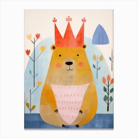 Little Wombat 1 Wearing A Crown Canvas Print