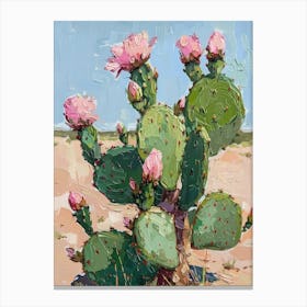 Pink Flower Cactus Canvas Print