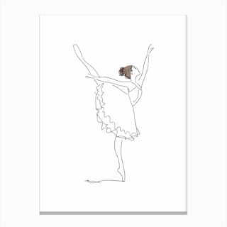 Ballet Line Art Canvas Print