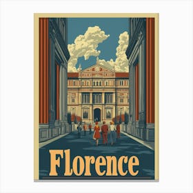 Aihrgdesign A Retro Travel Poster For Florence Featuring The 1 Canvas Print