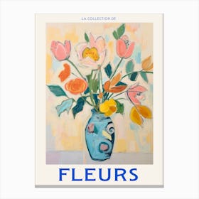 French Flower Poster Rose 2 Canvas Print
