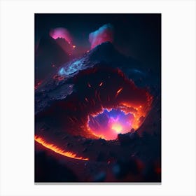 Crater Neon Nights Space Canvas Print