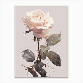 Rose 1 Flower Painting Canvas Print