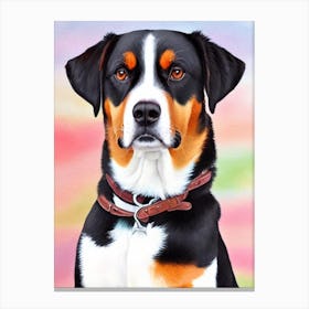 Entlebucher Mountain Dog 3 Watercolour dog Canvas Print