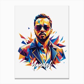 Yandel 01 Portrait Music Icon WPAP Pop Art Canvas Print