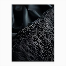 An Up Close View Of An Intricate Lace Texture Detailing The Fine Mesh Of Interwoven Fibers Contras (1) Canvas Print