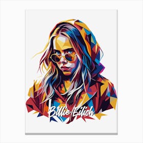 Billie Eilish 02 Portrait Music WPAP Pop Art Canvas Print