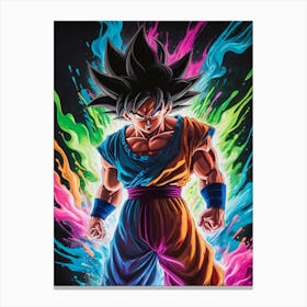 Goku Dragon Ball Z Neon Iridescent (9) Canvas Print