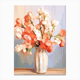 Sweet Pea, Flower Still Life Painting 1 Dreamy Canvas Print