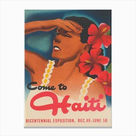 Haiti Vintage Travel Poster 1 Canvas Print