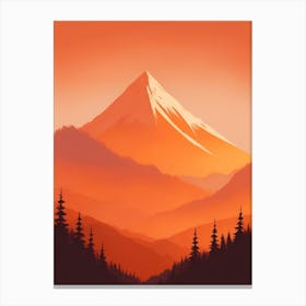 Misty Mountains Vertical Composition In Orange Tone 239 Canvas Print