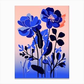 Blue Flower Illustration Freesia 2 Canvas Print