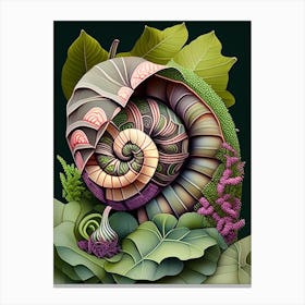 Garden Snail In Shaded Area Patchwork Canvas Print