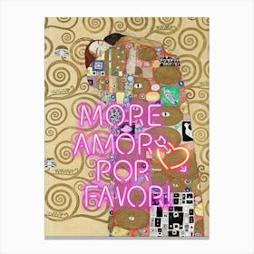 More Amor Por Favor Vintage altered art, sassy trendy wall art Canvas Print