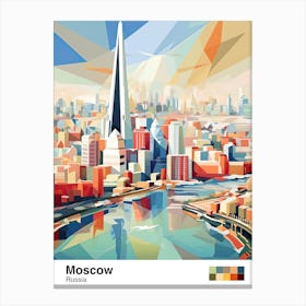 Moscow, Russia, Geometric Illustration 1 Poster Canvas Print