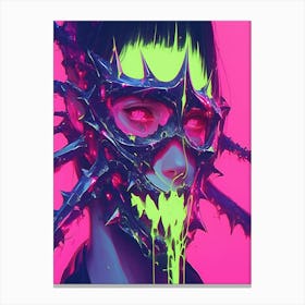 Neon Skull Canvas Print