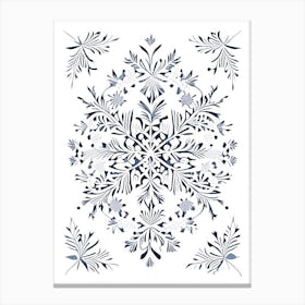 Winter, Snowflakes, William Morris Inspired 1 Canvas Print