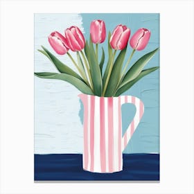 Pink Tulips In A Pitcher Canvas Print