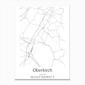 Oberkirch,Germany Minimalist Map Canvas Print