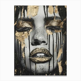 Gold Lips Canvas Print