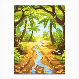 Stream In The Jungle Canvas Print