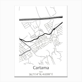 Cartama,Spain Minimalist Map Canvas Print